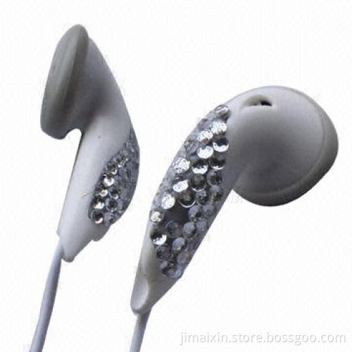 Crystal earphones, CE and FCC certified, RoHS Directive-compliant